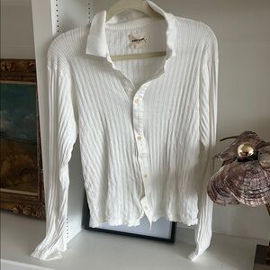 Rudy Jude pointelle cardigan top L white